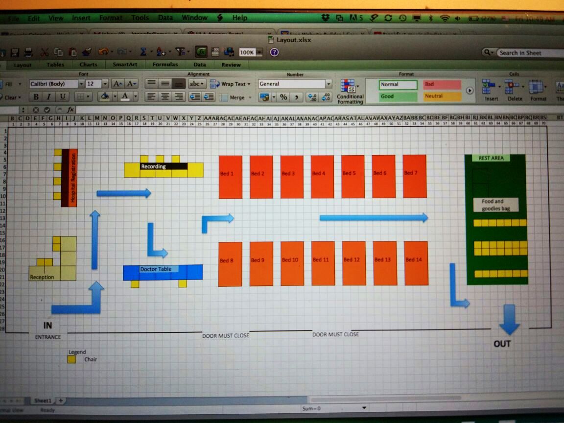 Blood Donation Hall floor plan